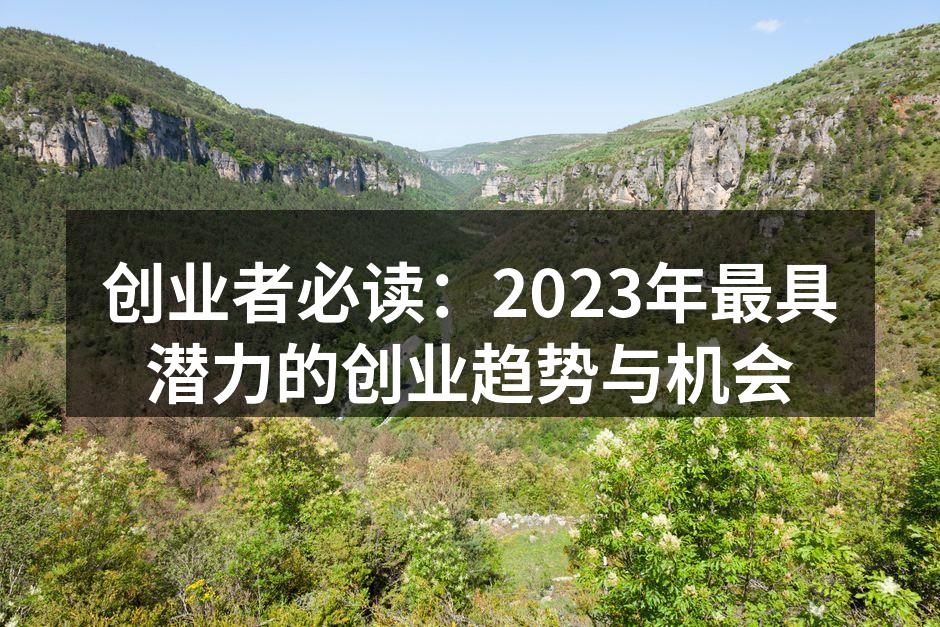 创业者必读：2023年最具潜力的创业趋势与机会
