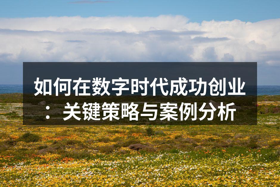 如何在数字时代成功创业：关键策略与案例分析